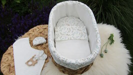 Mandje - Rotan - 45cm met deksel - Ecru met wilgentakje