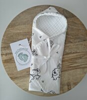 Omslagdoek wit wafel  (Vlinderkindje) 25x25 
