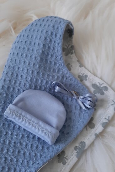Mandje stof klein Blauw met vlinder&nbsp;