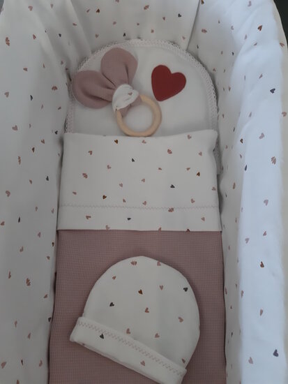 Mand - Rotan - 60cm met deksel - Old roze