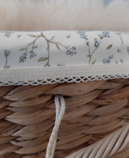 Mand - Rotan - 60cm met deksel - Blauw lavendel