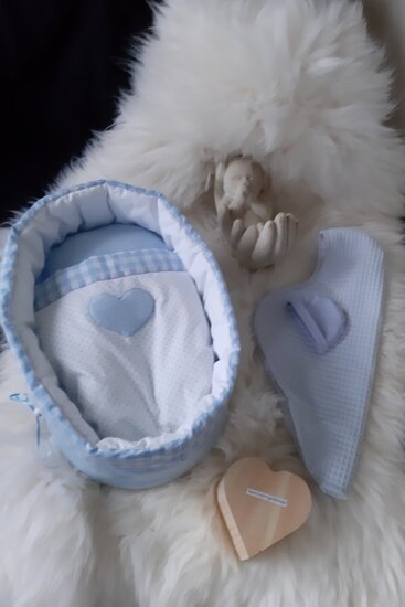 Mandje Stof Groot Fleece Blauw 35 cm lang