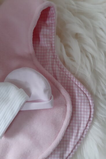 Mandje stof groot Fleece Roze 35 cm lang