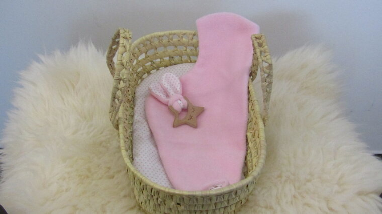 Mandje - Rotan - 30cm - Roze met ster