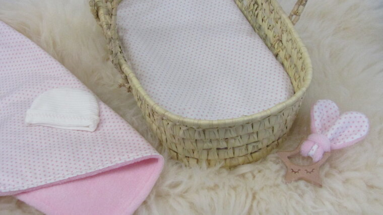 Mandje - Rotan - 30cm - Roze met ster