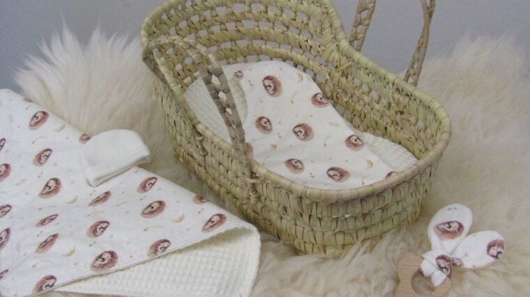 Mandje - Rotan - 30cm - Ecru met egeltje
