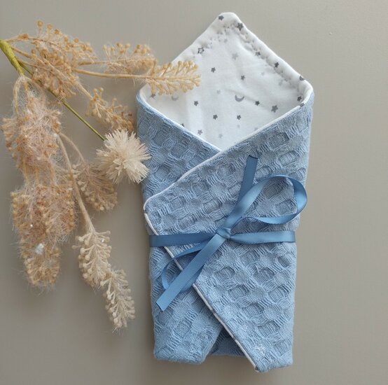 Omslagdoek ster blauw (vlinderkindje)  20x20