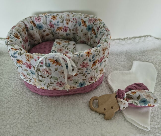 Mandje stof mini 22 cm Fuchsia hydrofiel 
