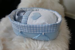 Mandje Stof Groot Fleece Blauw 35 cm lang