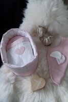 Mandje stof groot Fleece Roze 35 cm lang