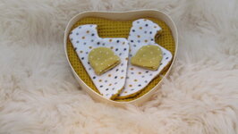 Neokistje Hart Wit-Geel stip tweeling