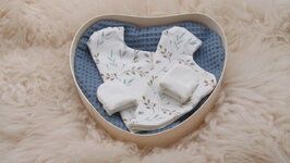 Neokistje Hart Blauw takje tweeling